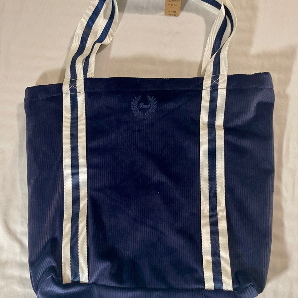 Womens VS PINK blue velour tote bag